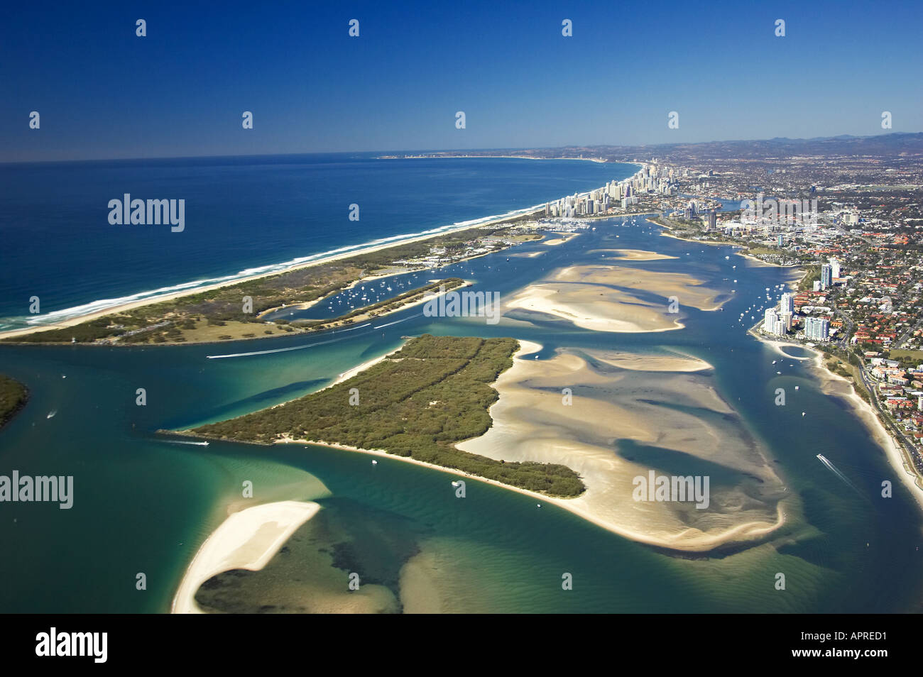 The Broadwater Gold Coast Australia aerial Stock Photo Alamy