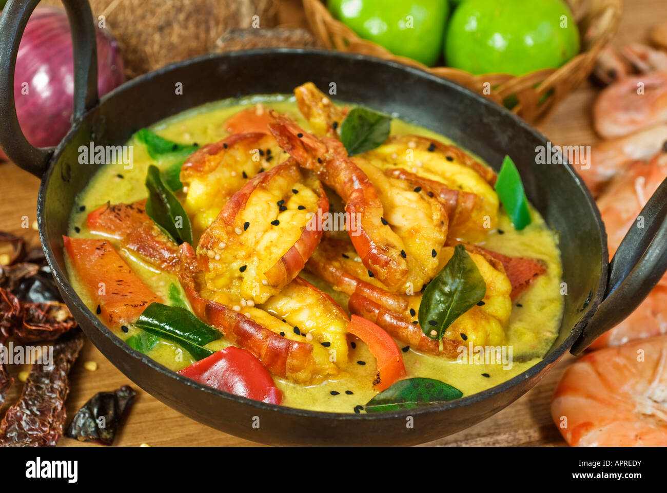Kerala prawn mollee curry India Food Stock Photo Alamy
