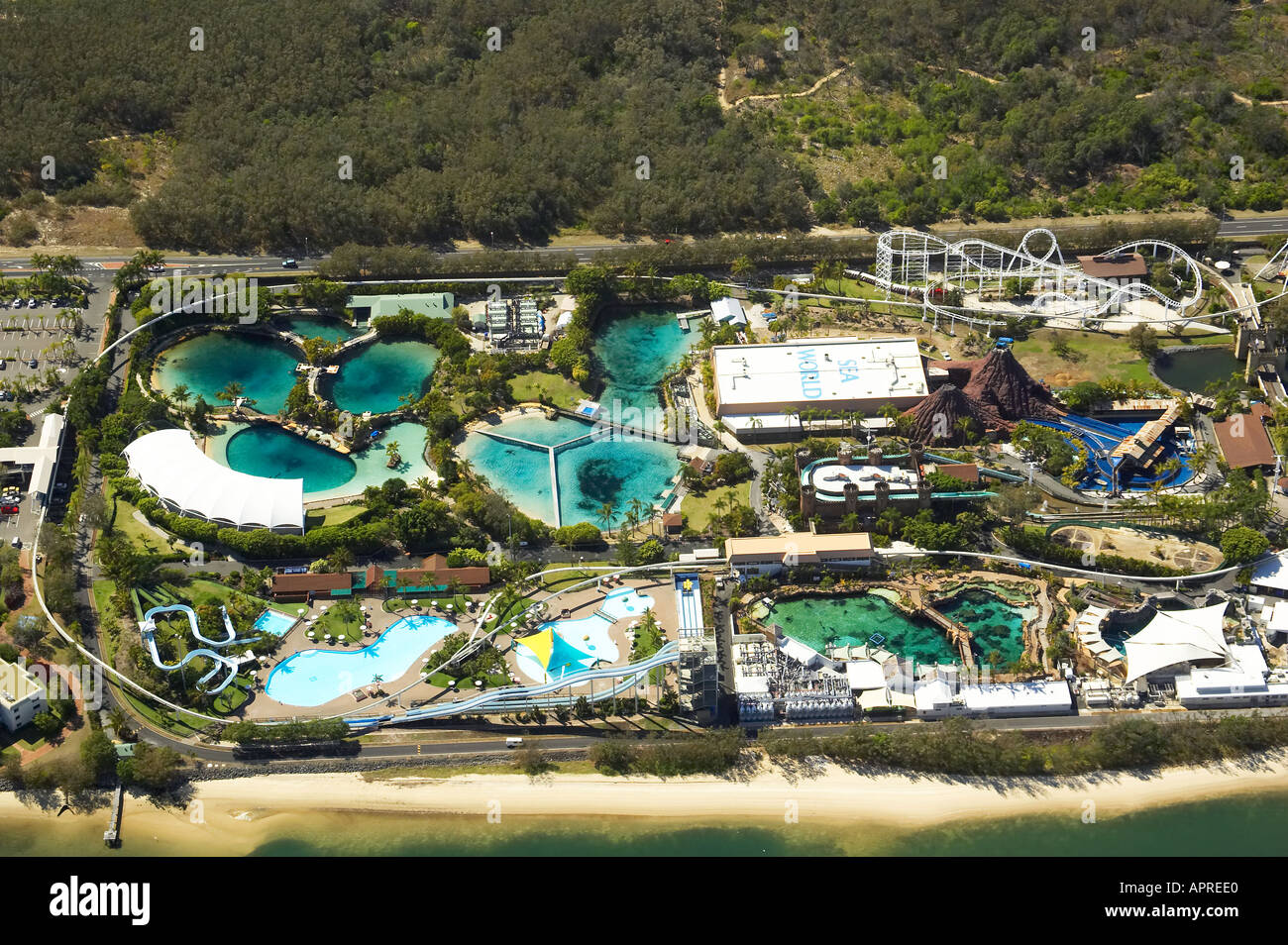 Sea World Gold Coast Queensland Australia aerial Stock Photo