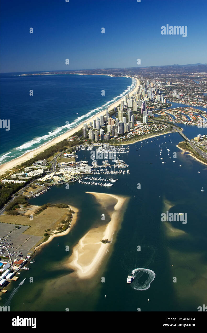 The Broadwater Gold Coast Queensland Australia aerial Stock Photo