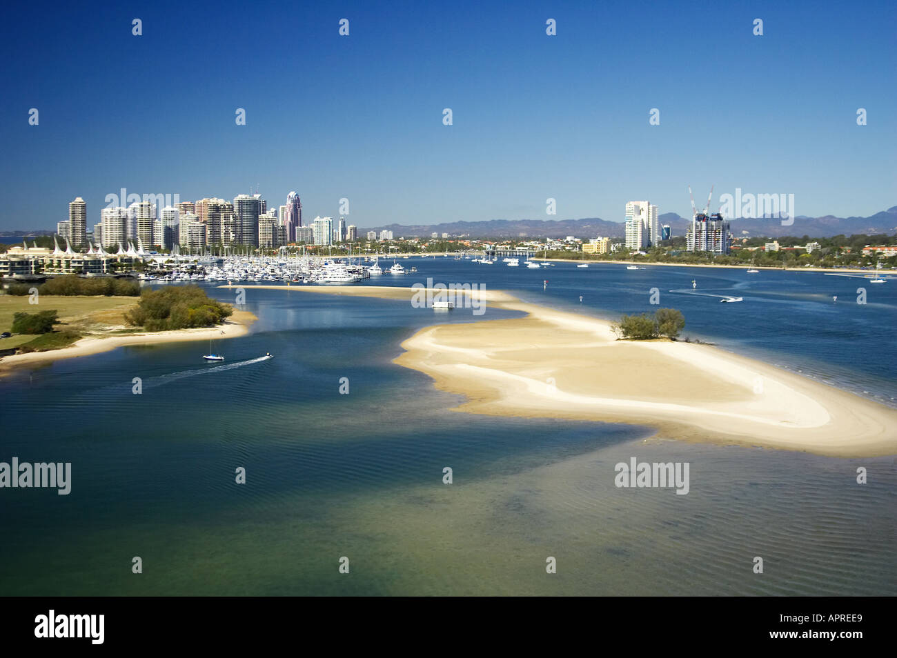 The Broadwater Gold Coast Australia aerial Stock Photo