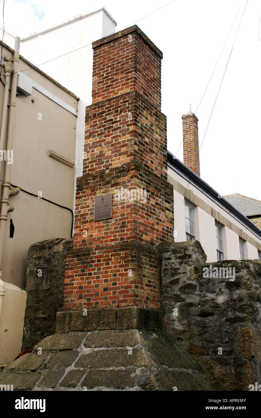 The King's Pipe chimney formerly used for the destruction of contraband tobacco, Cornwall Stock Photo