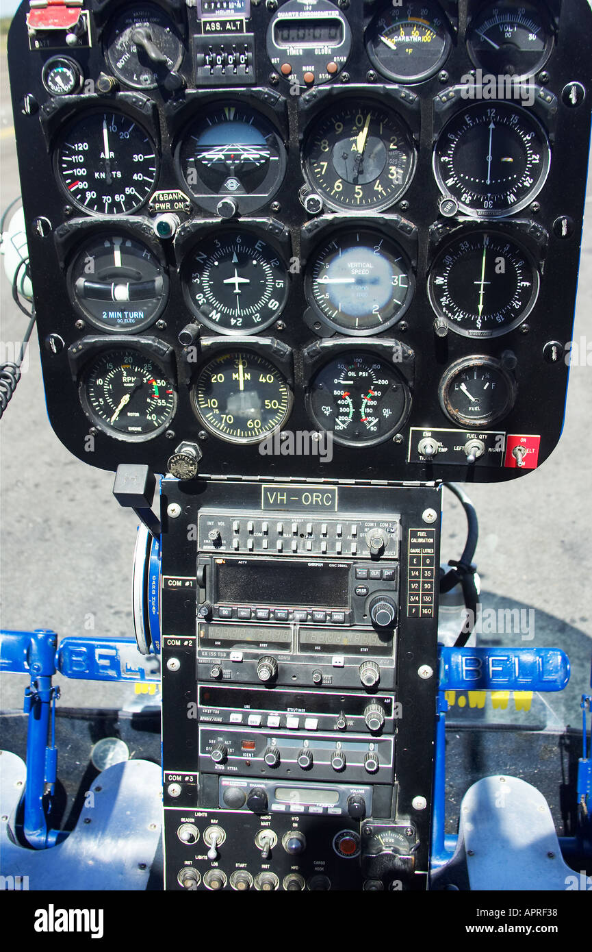 Gauges on Bell 47 Helicopter Stock Photo Alamy