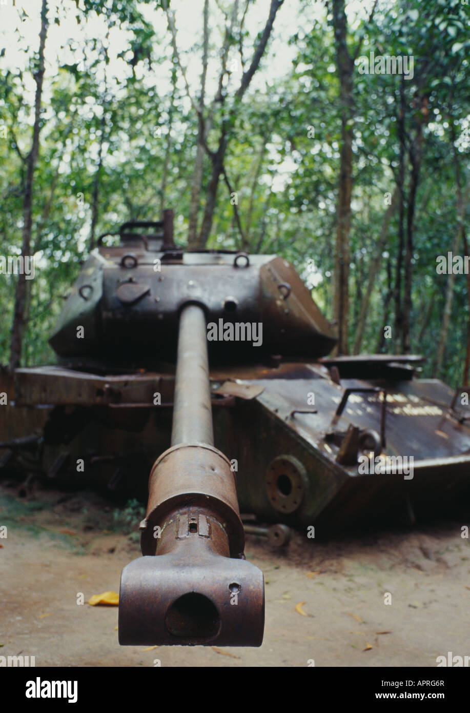 old American tank, Cu Chi tunnels, Vietnam Stock Photo