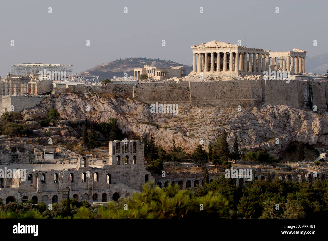 Daytime view of the Parthenon on the Acropolis Stock Photo