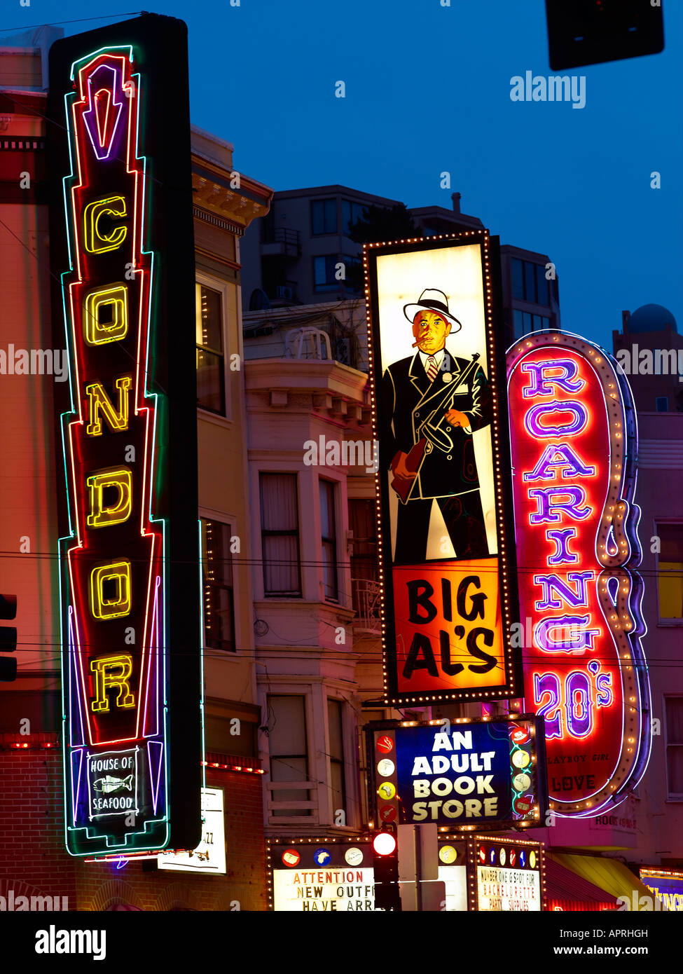 Nightlife in Little Italy off Columbus Avenue San Francisco USA Stock Photo  - Alamy