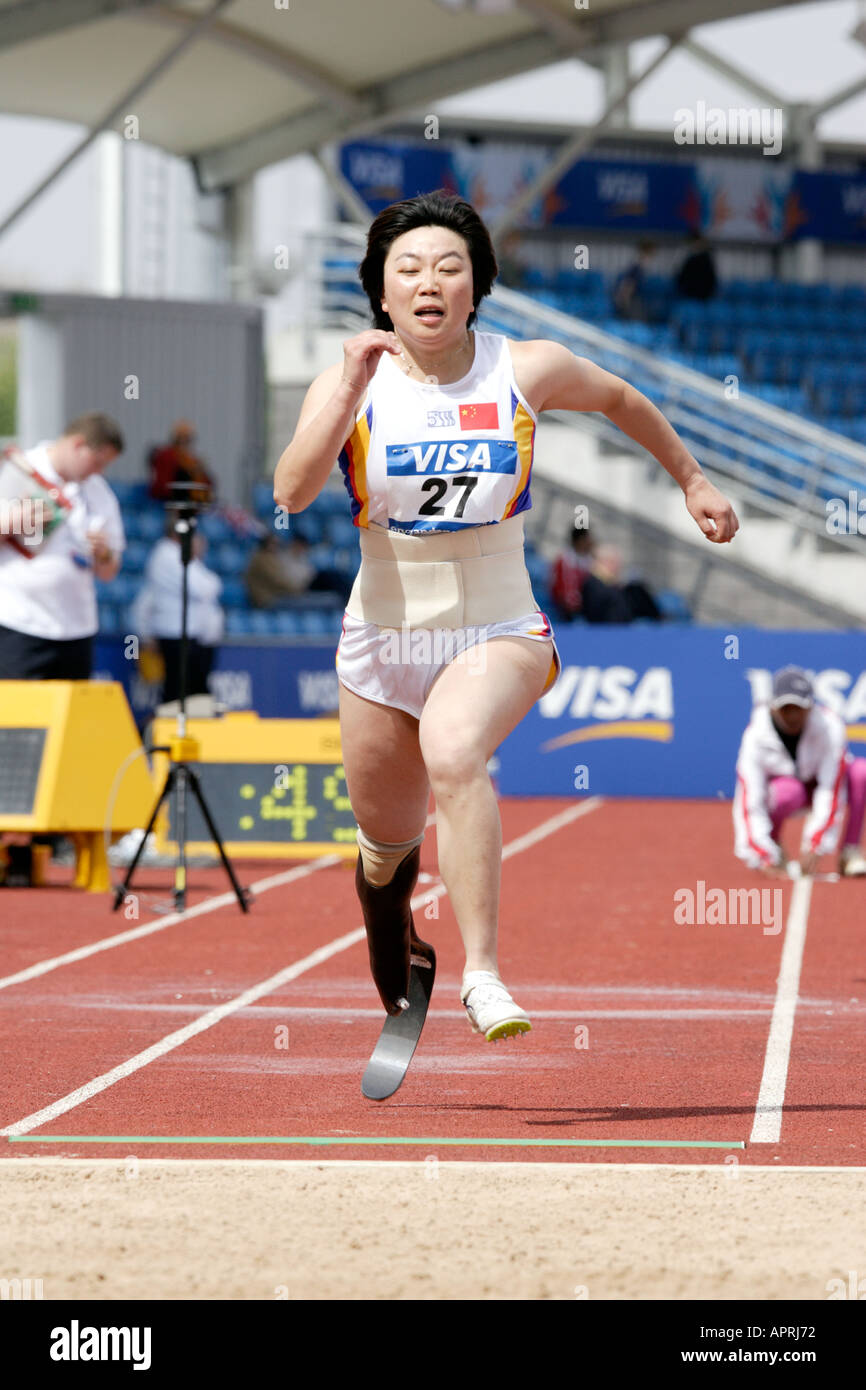 Juan WANG CHN on the run up to her jump in the women s F44 long jump ...