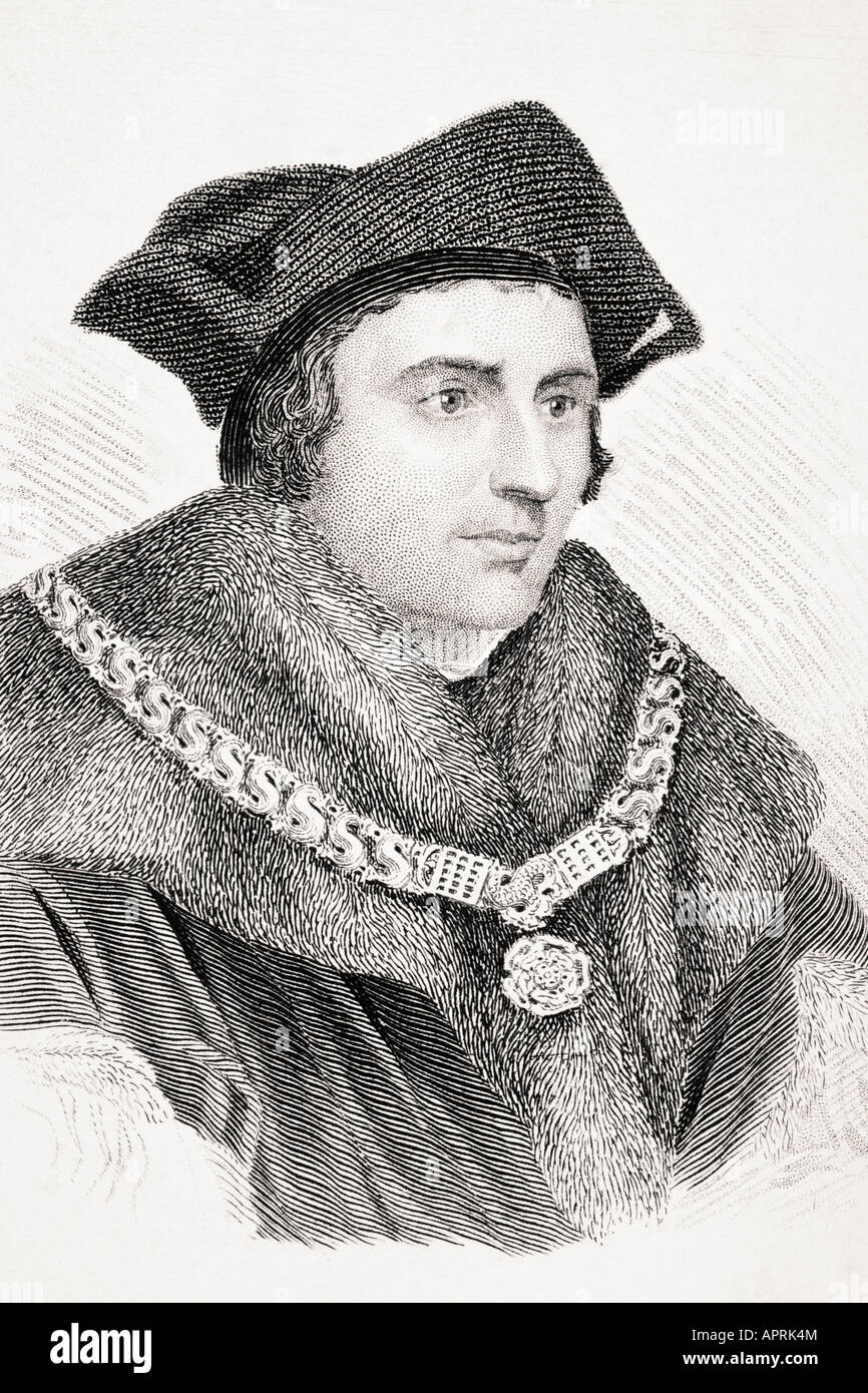 Sir Thomas More, aka Saint Thomas More,1478 - 1535. English lawyer, social philosopher, author, statesman, and noted Renaissance humanist. Stock Photo
