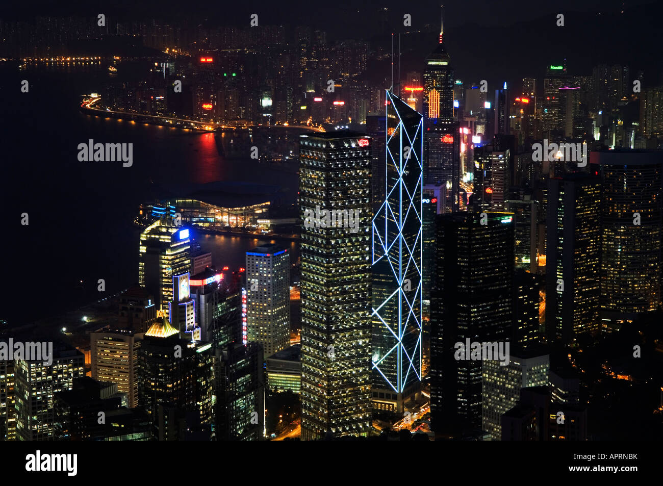 Hong Kong the city skyline at dusk as seen from Victoria Peak Stock ...