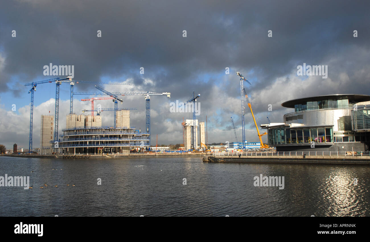 SALFORD QUAYS new Media City being built for the BBC Stock Photo