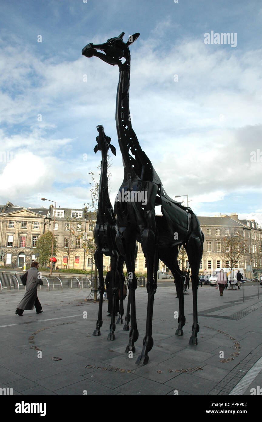 Helen Denerley's Dreaming Spires Scrap Metal Giraffes,Omni Centre Leith