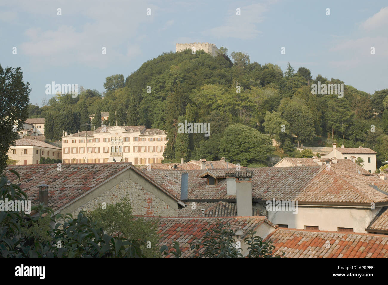 View of town houses in Asolo Italy Stock Photo