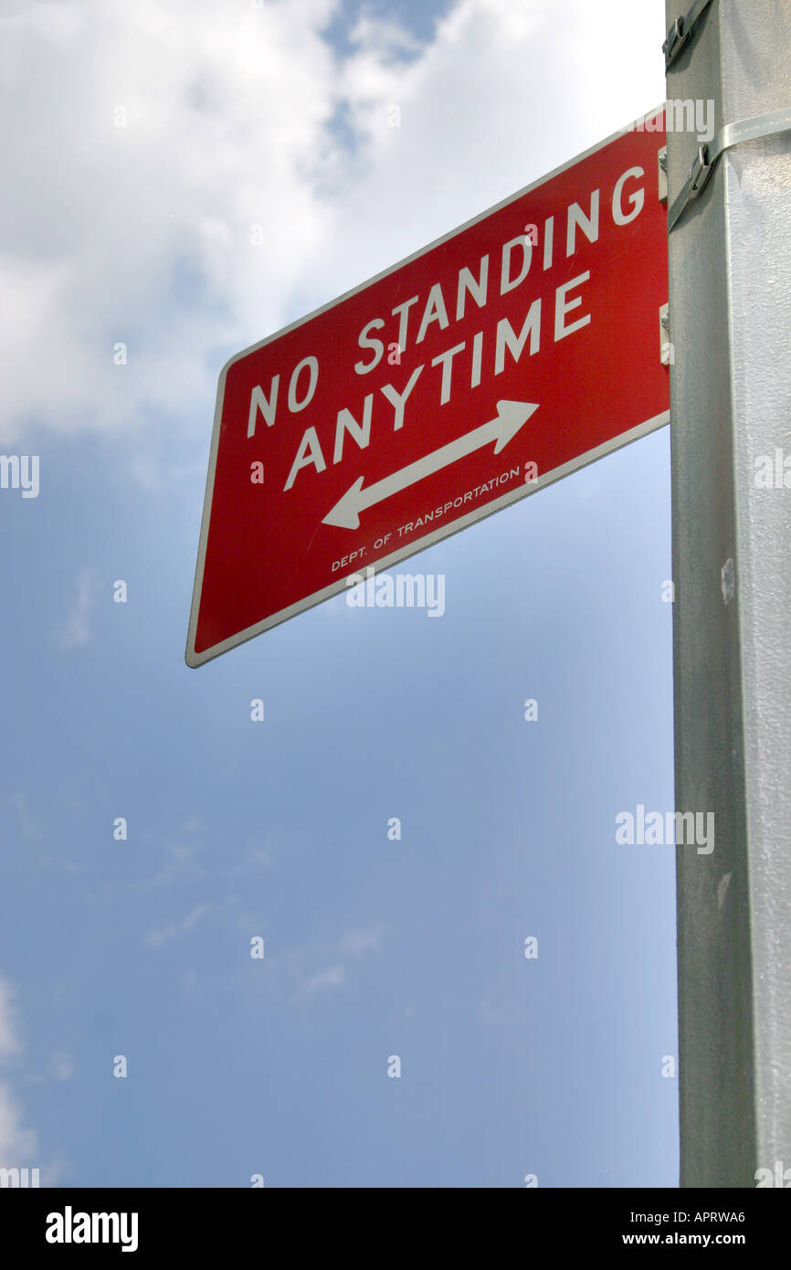 No Standing Anytime warning sign in New York United States of America