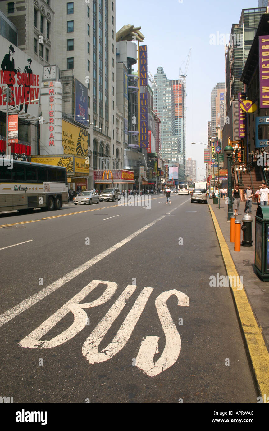 Bus Stop in New York City near Times Square United States of 