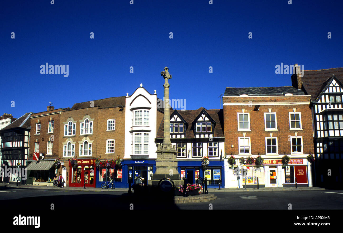 Town centre at The Cross, Tewkesbury, Gloucestershire, England, UK