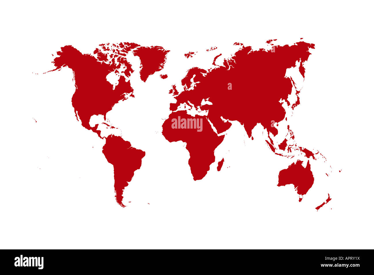 World map isolated over a white background Stock Photo - Alamy