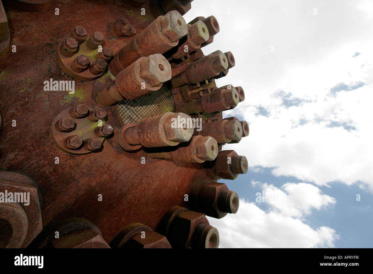 Part of a rusty old heat exchanger Stock Photo - Alamy