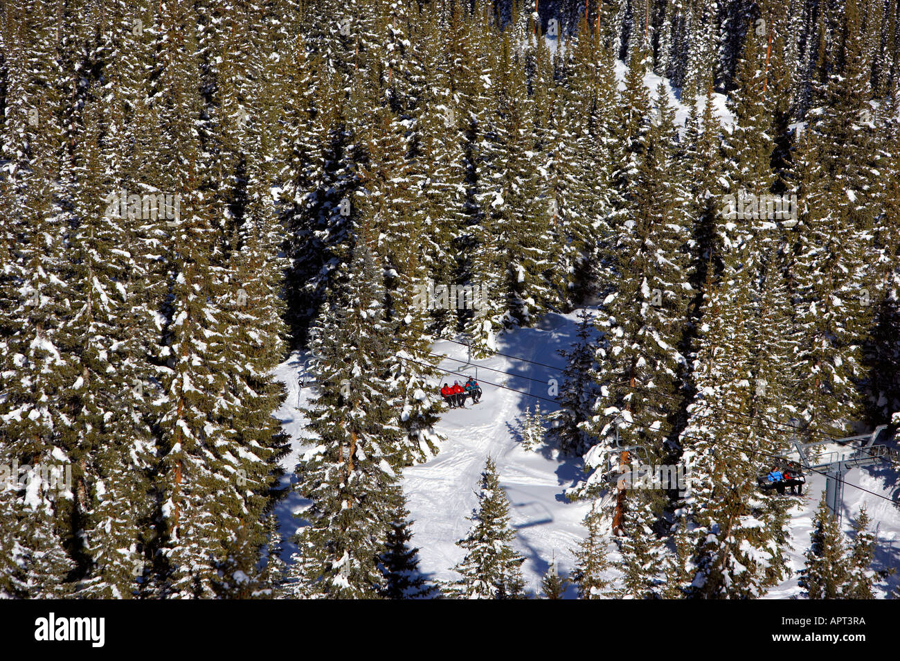 Winter Scene on Vail Mountain Colorado USA Stock Photo