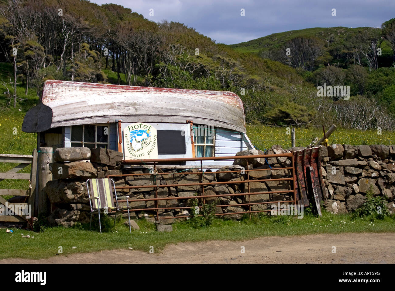 upturned boat comical house Mull Scotland Stock Photo - Alamy