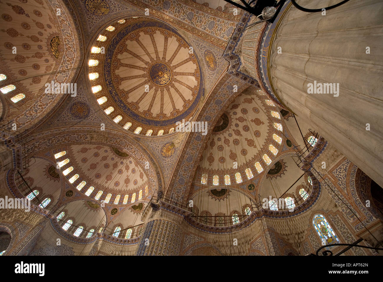 Interior roof detail of the Blue Mosque, Sultan Ahmed Mosque, Istanbul, Turkey Stock Photo