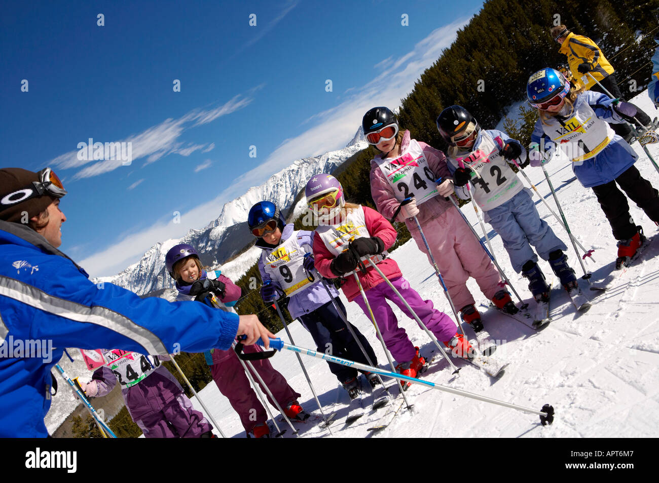 Ski school on Vail Mountain Colorado USA Stock Photo Alamy