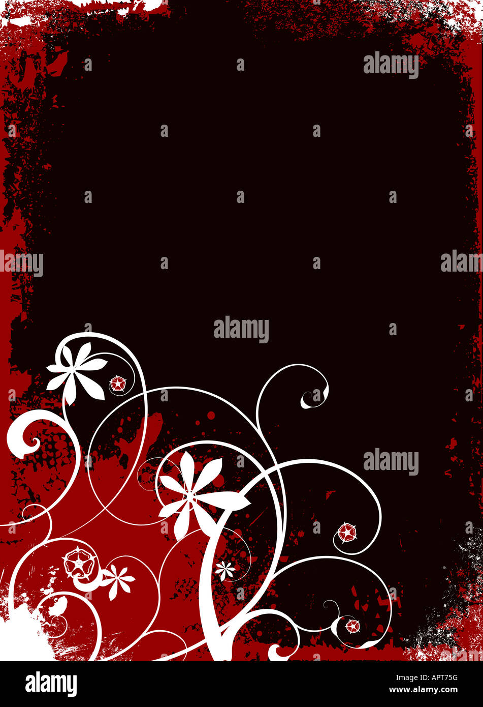 Black And Red Floral Background Design