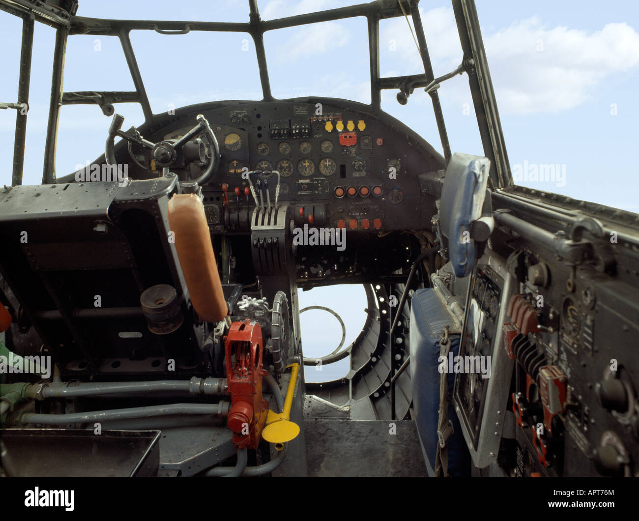 Avro Lancaster bomber cockpit Stock Photo