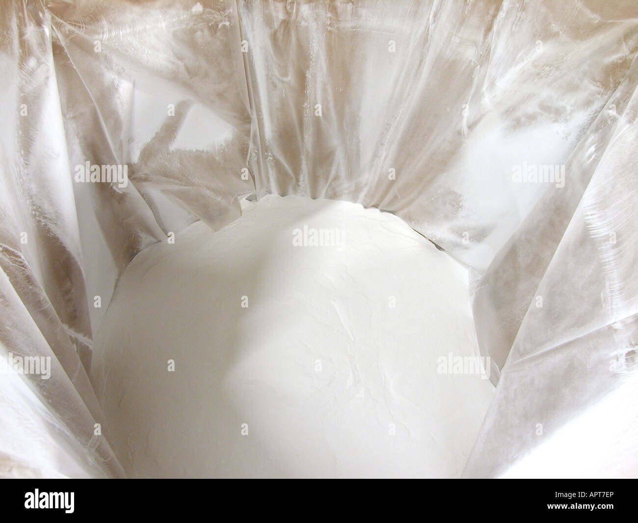 white Delrin (r) resin polymer in powder form used as a base material