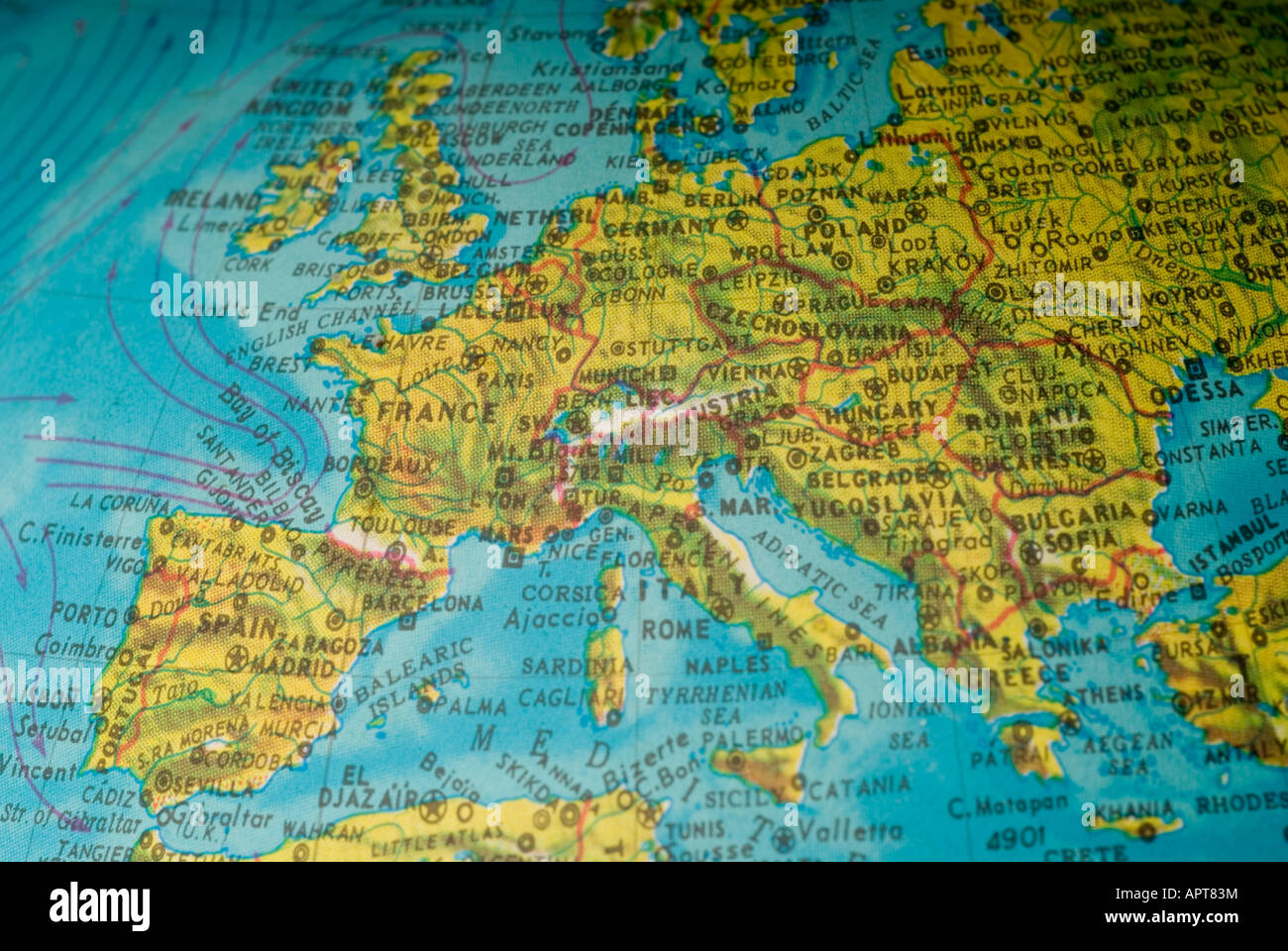 Image of a map of Europe Stock Photo