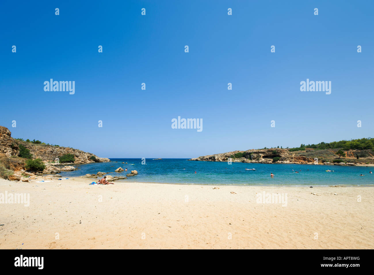 Beach, Nea Kydonia, near Chania, Crete, Greece Stock Photo