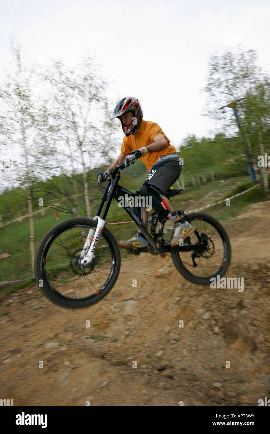Mountain Bike Jump Stock Photo Alamy