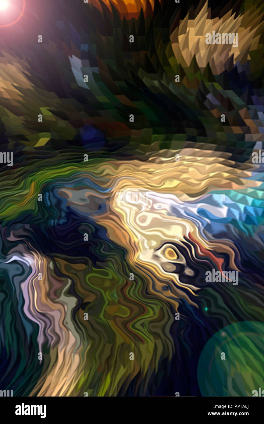 Swirls, waves, ripples, splashes, loops, tendrils, eddies of color in ...