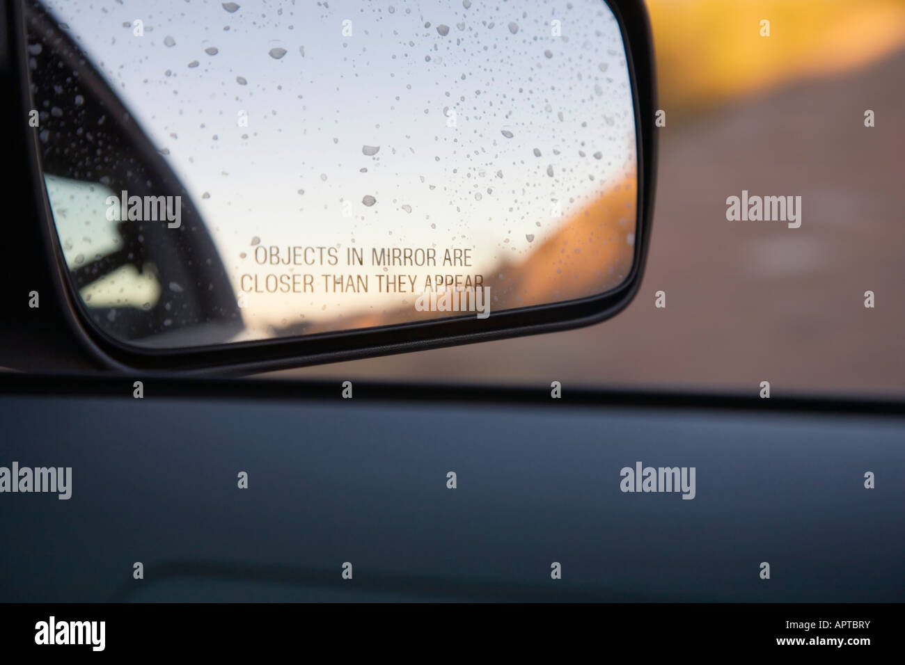 Detail of car mirror against desert landscape Stock Photo - Alamy