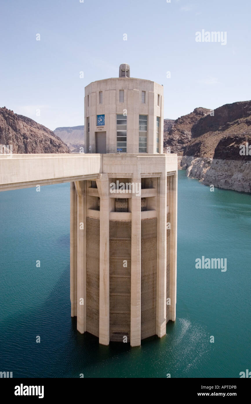 An inlet tower at Hoover Dam Nevada, USA Stock Photo - Alamy