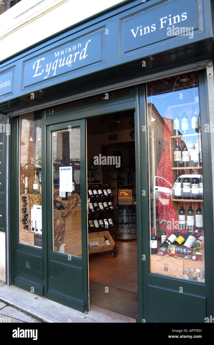 Wine shop, Saint Émilion, France Stock Photo