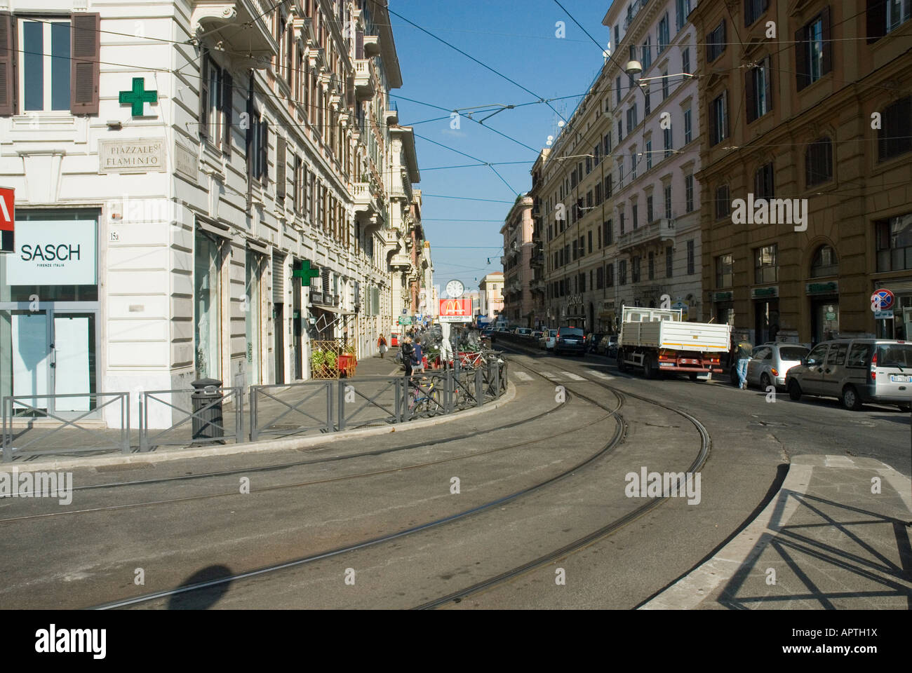 trolley lines in Rome, Italy Stock Photo - Alamy