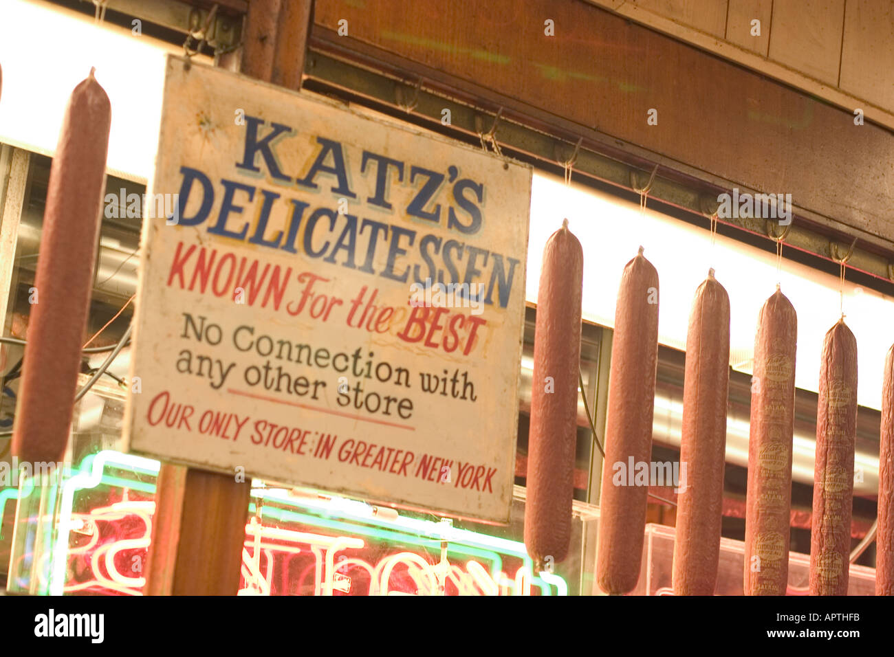 Beef Salami Katz Deli jewish Stock Photo Alamy