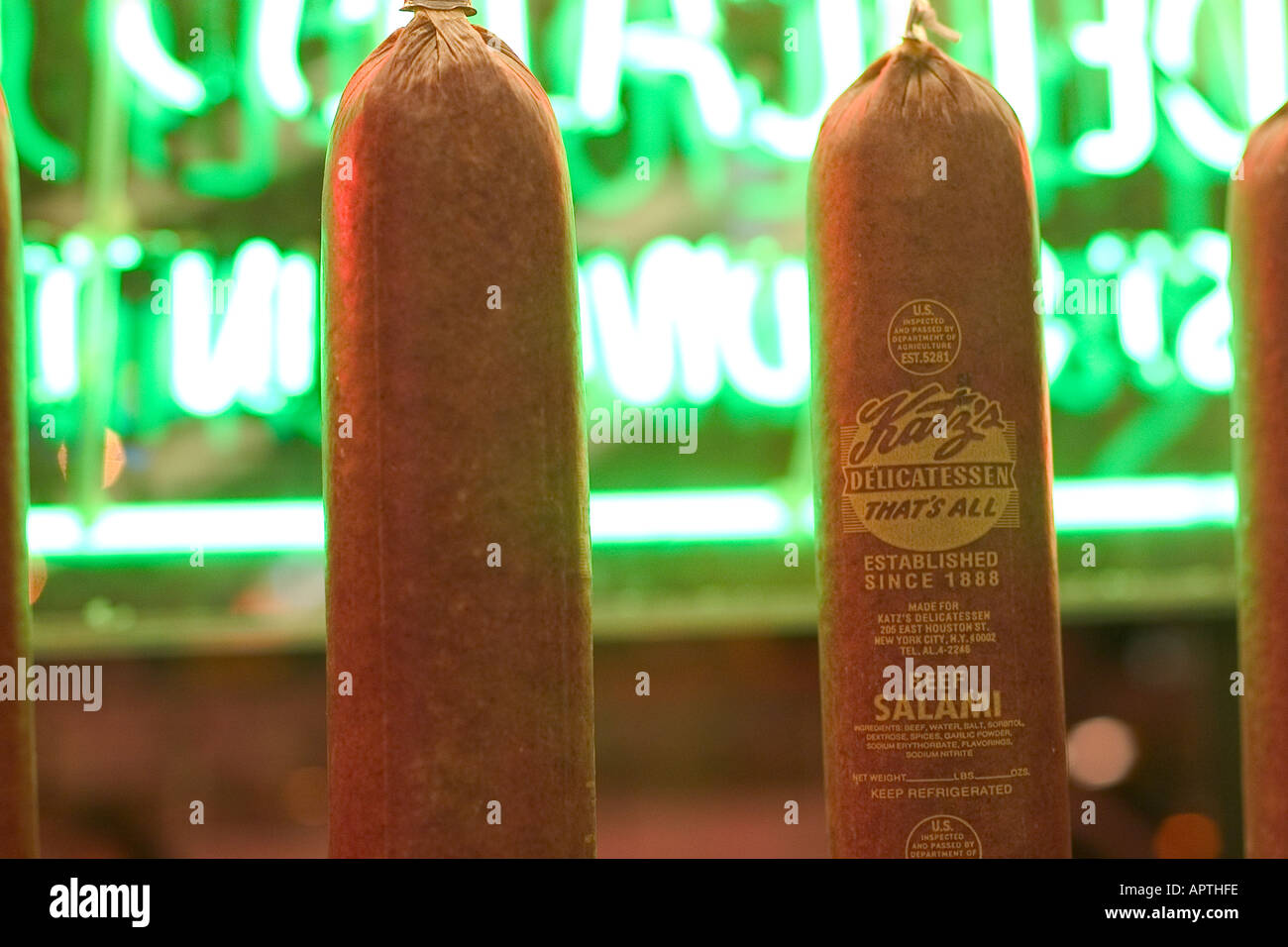Beef Salami Katz Deli Stock Photo Alamy