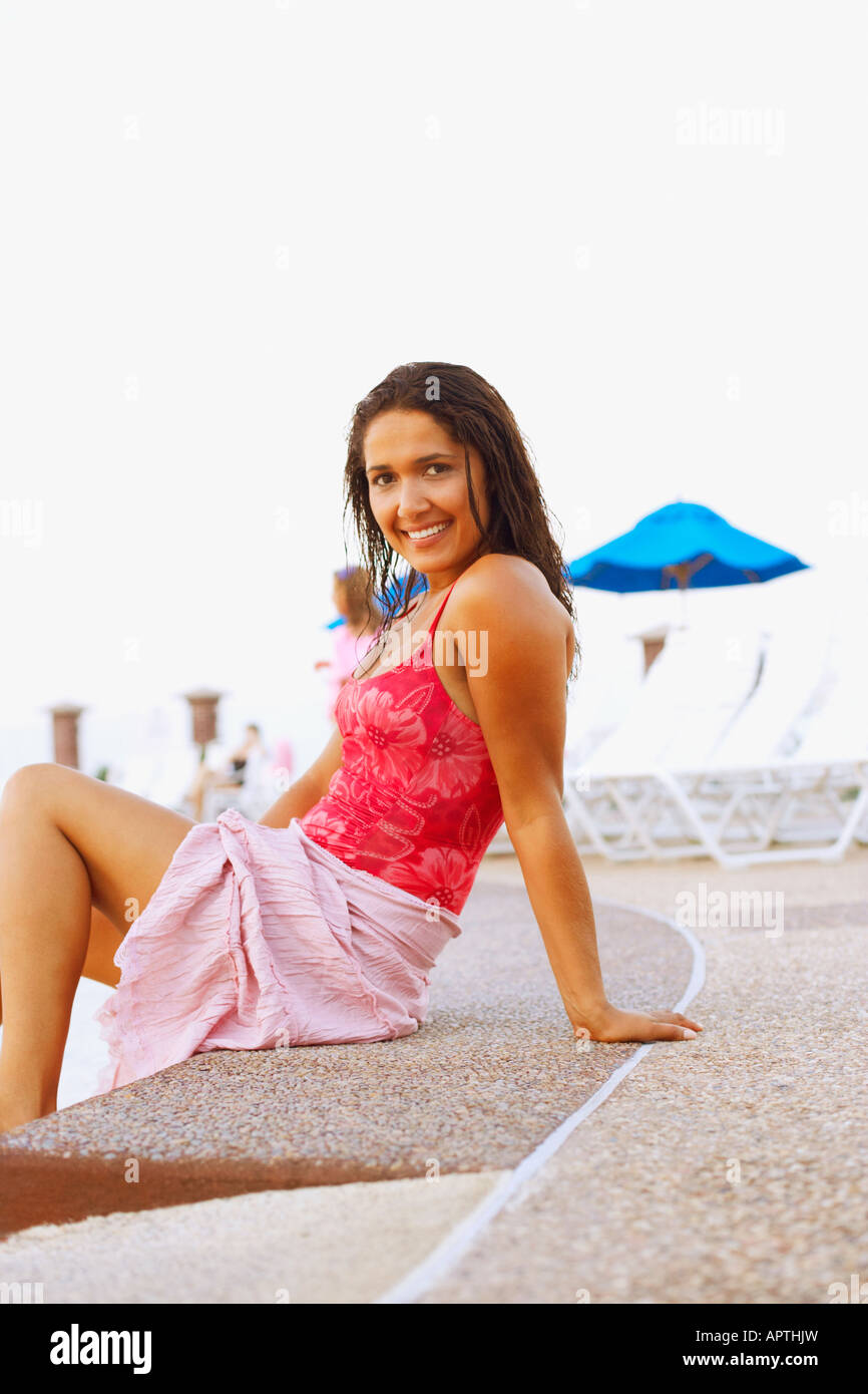 Hispanic woman wearing bathing suit Stock Photo Alamy