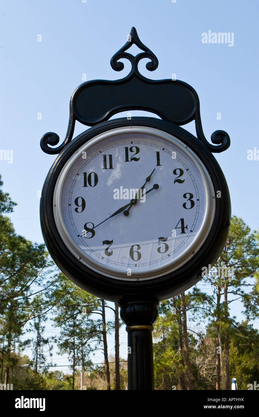 Outdoor Antique Pole Clock Stock Photo Alamy