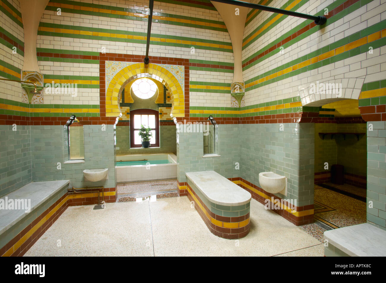 Interior of the Turkish Spa Baths in Harrogate Yorkshire showing the artisic decor Stock Photo