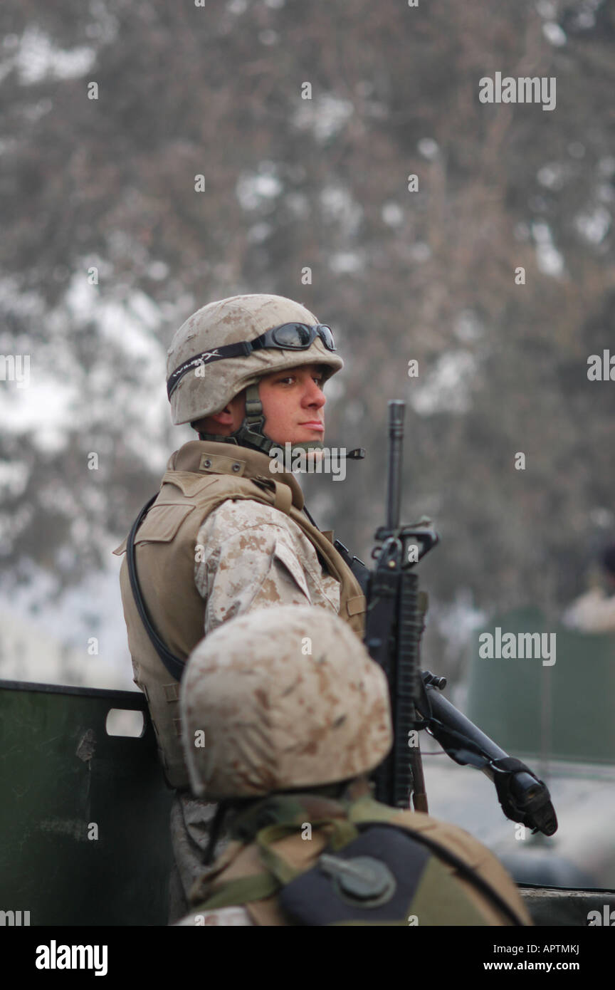 East Afghanistan January 2005 US Army troops based at Khost Stock Photo