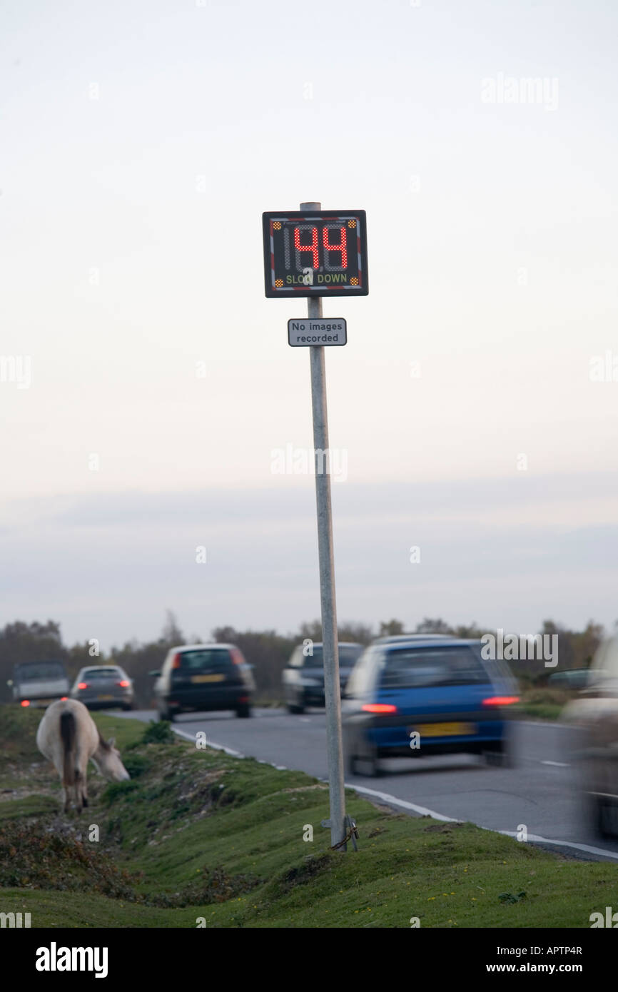 A Speed Indicator Device mounted on a pole Stock Photo - Alamy