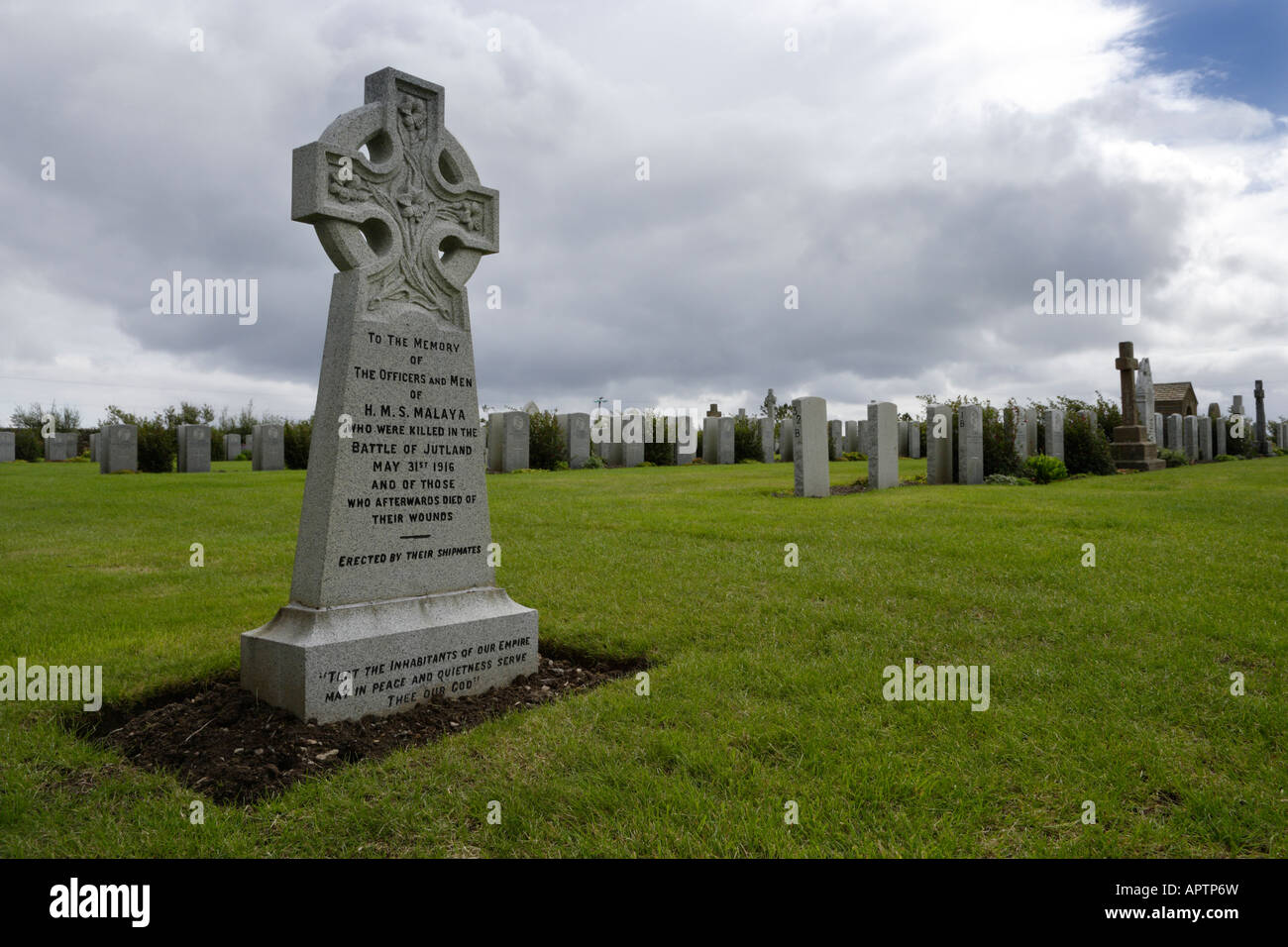 Lyness Naval Cemetery on the Island of Hoy. Orkney Islands, Scotland. Stock Photo