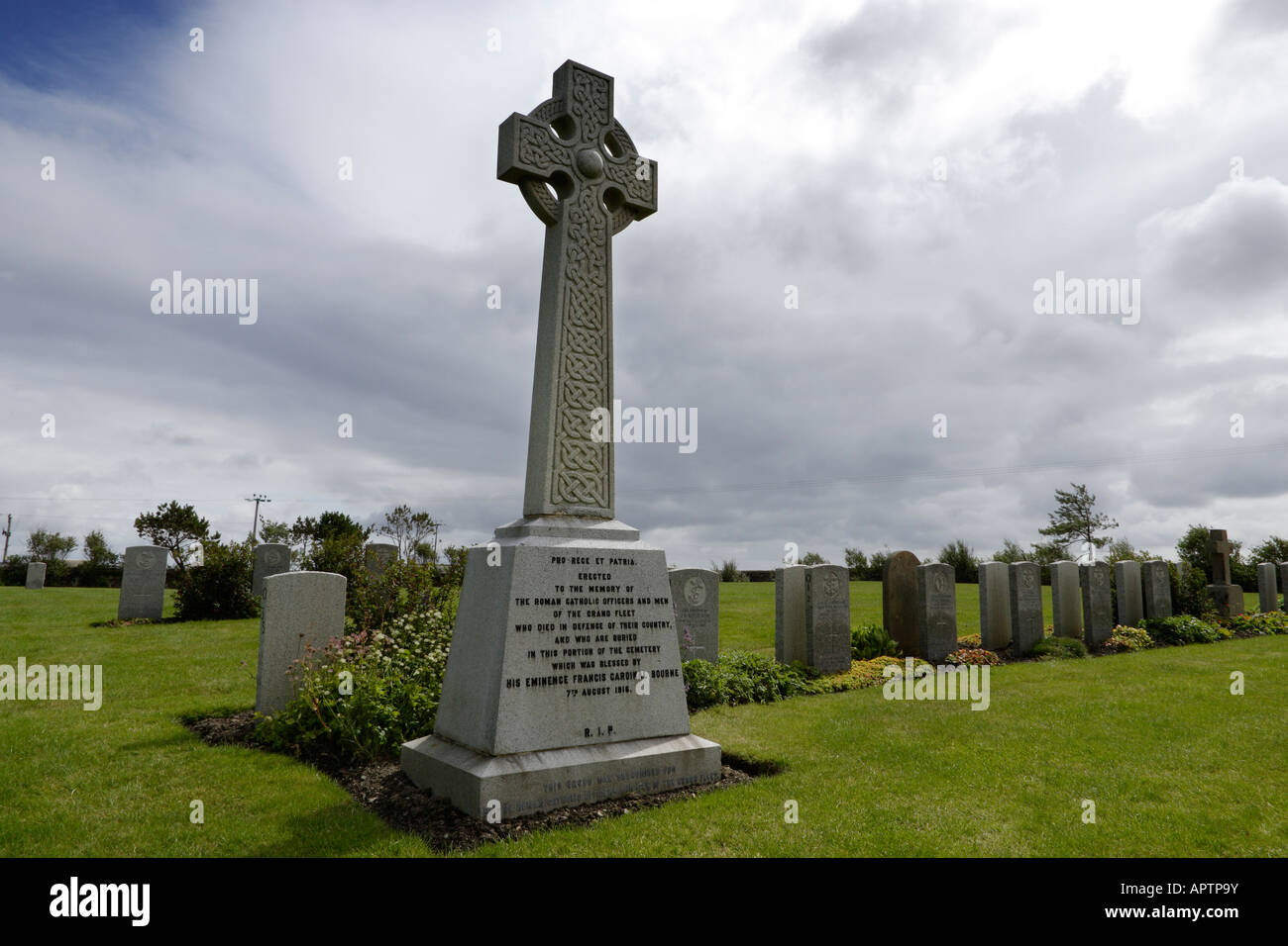 Lyness Naval Cemetery on the Island of Hoy. Orkney Islands, Scotland. Stock Photo