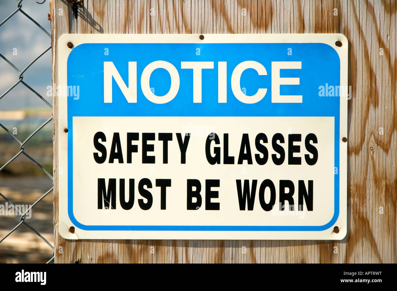 Safety Glasses Must Be Worn Notice sign Stock Photo Alamy