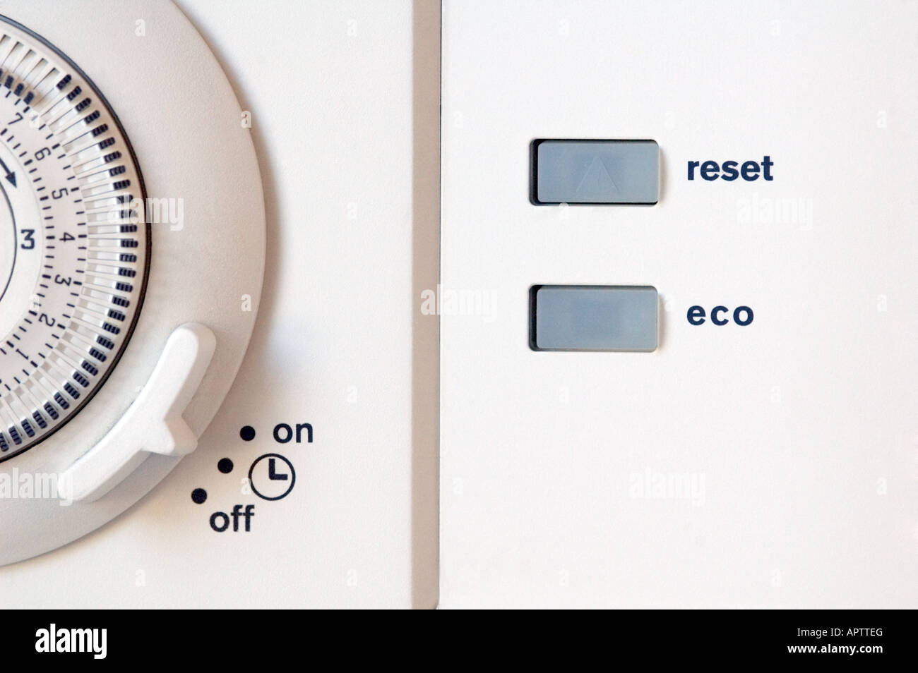 Eco setting on condensing boiler Stock Photo