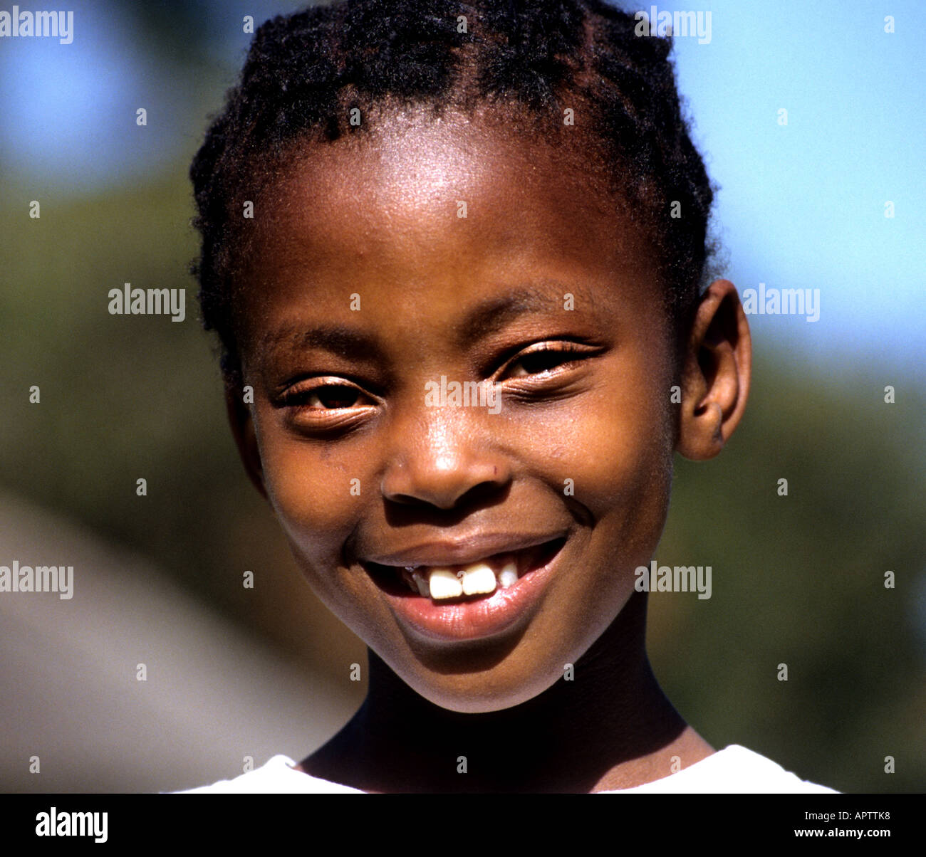 Portrait of a cute little African American girl smiling Stock Photo - Alamy