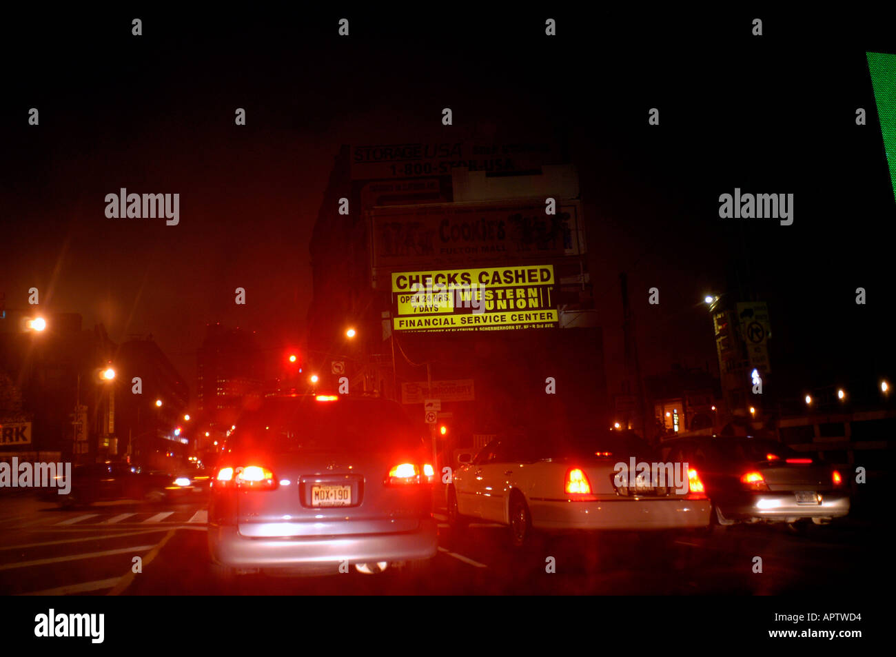 Western Union check cashing service advertisement on Flatbush Avenue in  Brooklyn NY Stock Photo - Alamy