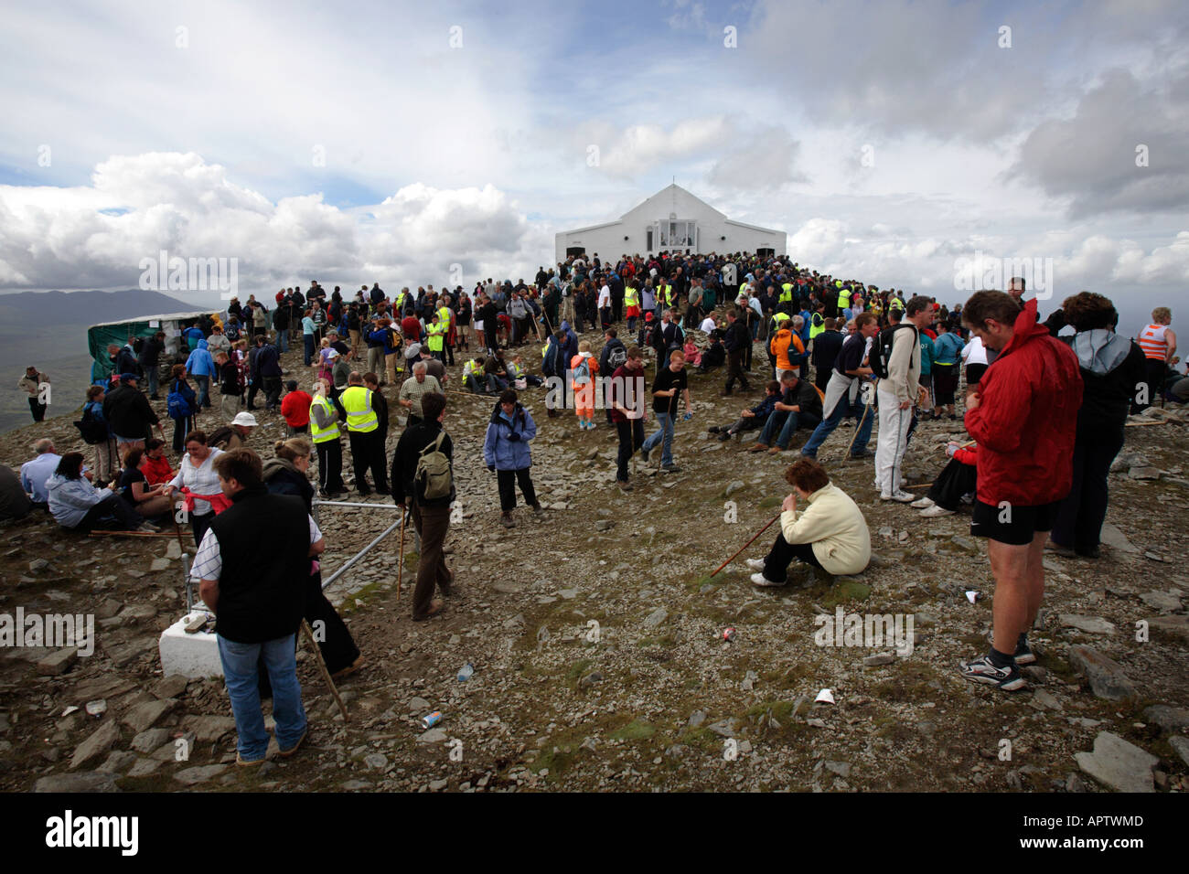 Reek Sunday, Croagh Patrick pilgrimage, Co Mayo, Ireland Stock Photo